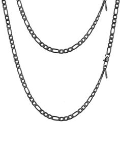 PRICES MAY VARY. ♦ Metal:100% Solid Stainless Steel with Black Plated, High Quality and Environmentally Friendly, nickel-free, lead-free, Hypoallergenic, Non-irritating to Skins. ♦♦ Necklace ♦♦ Length: 14 inch - 16 inch adjustable, width: 4mm. Very Sturdy and Durable Figaro Chain, Smooth Surface, Comfortable Wearing Feeling. ♦ Improved Lobster Clasp, Easy to Use and Better Quality; ♦ This Chain Necklace is Perfect for Alone Necklace, Layering Necklaces, Chain of Your Pendant, for both Men Women, Link Necklace Men, Stainless Steel Figaro Chain Necklace, Figaro Chain Men, Chain Necklace For Men, Necklaces Chain, Figaro Chain Necklace, Layering Necklaces, Womens Chokers, Necklace Layering