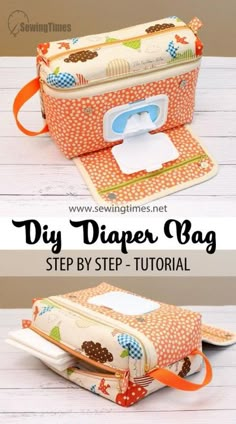 the diy diaper bag sewing pattern is shown