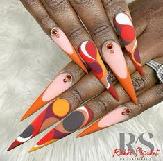 Fall Stiletto Nails Design 2024, Woman Braids, Pink Stiletto Nails, Nail Vibes, Stilleto Nails Designs, Finger Art, Nails Arts, Art Deco Nails