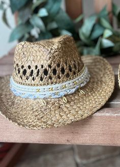 This item best fits ages up to 9. Super cute for the beach, events and even going horseback riding! Straw Cowboy Hat Decorating Ideas, Adjustable Casual Hat For Ranch, Rustic Hats For Rodeo, Casual Adjustable Hat For Ranch, Rustic Rodeo Hat, Casual Wide Brim Straw Hat For Western-themed Events, Rustic Adjustable Hats For Country Events, Straw Hat With Short Brim For Country Events, Summer Sun Hat For Kentucky Derby Festival