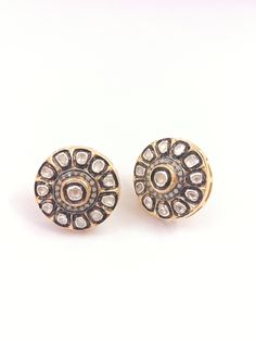 Pave Diamond Rose cut Polki Stud Earrings  Measurement Specification- Stone- Diamond Materials- 925 Sterling Silver Finish- Sterling Silver We are continuously adding new products to our store. So keep coming back to see more great deals. If you need any other polish you can contact us.  For Wholesale orders or customized order requirements, text us. https://www.etsy.com/in-en/shop/GEMBEADSCREATIONIN?ref=seller-platform-mcnav§ion_id=34167868 ♦ Manufacturer's Warranty We offer a lifetime warranty Victorian Multi-stone Round Jewelry, Victorian Polki Earrings, Exquisite Multi-stone Cubic Zirconia Earrings, Yellow Gold Cubic Zirconia Multi-stone Earrings, Pave Diamond Earrings, Stud Jewelry, Jewelry Manufacturers, Fine Jewelry Collection, Rose Cut