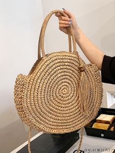 BagForLove - Summer Vacation Essential: Chic Straw Beach Bag with Tassel Decoration Product Description Color Khaki Strap Type Double Handle Details Tassel Bag Size Medium Pattern Type Plain Style Vacation Type Straw Bag Material Paper Size Chart INCH CM Bag Length Bag Width Bag Height Handle Height 15 inch 4.7 inch 14.2 inch 6.3 inch Bag Length Bag Width Bag Height Handle Height 38 cm 12 cm 36 cm 16 cm Details Pictures Similar Products h2 { text-align: center; } /* æ¢è¡ */ li{ white-space: no Trendy Beach Shoulder Bag With Tassels, Beige Tasseled Beach Bag For Beach Season, Summer Tote Shoulder Bag With Tassels, Trendy Summer Bags With Tassels, Beige Tassel Shoulder Bag For Beach Season, Beige Shoulder Bag With Tassels For Beach Season, Trendy Tasseled Bags For Summer, Beige Beach Bag With Tassels For Vacation, Beige Tasseled Beach Bag For Vacation