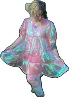 Alternative Streetwear, Shiny Dress, Shiny Dresses, Babydoll Style, Dress Handmade, Unique Clothing, Unique Outfits, Baby Dolls, Street Wear