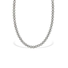 Truly Timeless, Alexandra’s delicate CZ Tennis necklace is an updated modern version of the classic diamond tennis necklace we all know and love. Pair it with your favorite necklaces for a more casual look or wear it alone. Our modern bezel set CZ Tennis Necklace is a classic piece of jewelry that will never go out of style. Details:• Round Brilliant Cubic Zirconia Stones• Rhodium Plated Sterling Silver • Length: 16" • Width: 4mm Diamond Tennis Necklace, Tennis Necklace, Bezel Setting, Out Of Style, Round Brilliant, Rhodium Plated, Bridal Jewelry, Diamond Necklace, Cubic Zirconia