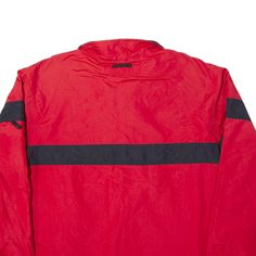 Item is in used condition. Item has a few marks to red side. >Size: M >Armpit To Armpit: 24" >Armpit To Cuff: 20" >Collar To Hem: 29" Red Nylon Streetwear Windbreaker, Red Nylon Windbreaker For Streetwear, Red Nylon Track Jacket For Streetwear, 90s Red Outerwear For Streetwear, Red 90s Style Streetwear Outerwear, Red 90s Style Outerwear For Streetwear, 90s Red Windbreaker For Streetwear, 90s Mens, Wholesale Shoes