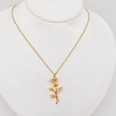 18K Gold Plated Necklace Rose Pendant Necklace Gold & Dainty Adorable Gold Rose Charm Gold Plated Stainless Steel Chain Rose Pendant Necklace, Jewelry Men, Rose Pendant, Rose Necklace, Necklace Rose, Gold Plated Necklace, Plate Size, Gold Pendant Necklace, Staple Pieces