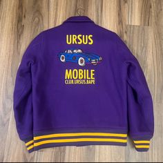 ‘09 Ursus Bape X Wtaps Mobile Jacket Size Medium Extremely Clean With No Flaws / Gently Used Super Rare Piece 100% Authentic Shop With Confidence! Bape Jacket Aesthetic, Bape Sweaters, Bape Coat, Purple Bape Sweater, Wgm Bape Hoodie, Bape Jacket, Mens Jackets, Jackets & Coats, Man Shop