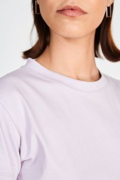 - Measurements: 1. Chest: 47cm, 2. Length: 51cm- Materials: 100% cotton- Thickness: Moderate- Sheerness: None- Stretch: Low- Lining: None- Care: Gentle wash cold and dry in shade Cotton T-shirt With Ribbed Neckline For Loungewear, Spring Cotton Crew Neck T-shirt, Spring Cotton Crew T-shirt, Purple Cotton Crew Neck Top, Everyday Crew Cotton Tops, Cotton Crew Neck T-shirt For Loungewear, Crew Neck Ribbed Cotton Top, Cotton T-shirt With Ribbed Crew Neck, Crew Neck Cotton Tops For Everyday