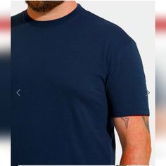 Premium Fitted Crew Neck T-Shirt 60% Combed Ringspun Cotton/40% Polyester Jersey Size Xl Navy Blue Classic Blue Crew Neck T-shirt, Basic Navy T-shirt For Summer, Casual Navy T-shirt For Everyday, Basic Navy Summer T-shirt, Classic Navy Crew Neck Top, Classic Blue T-shirt For Summer, Classic Blue Short Sleeve T-shirt, Classic Blue Crew Neck Top, Navy Casual Crew Neck T-shirt