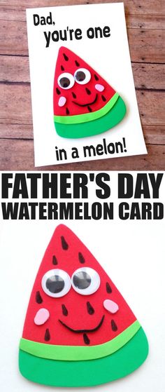 father's day card with watermelon slices cut out