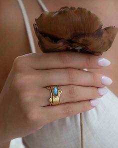 Rainbow Labradorite Ring * Gold Ring * Gemstone * Gold Plated * Statement *Bridal *Wedding * Natural * Thin *Handmade BJR313 Magical Abilities, K Necklace, Fantasy Ring, Psychic Powers, Aqua Chalcedony, Labradorite Ring, Metal Band, Gold Plated Rings, Plated Ring