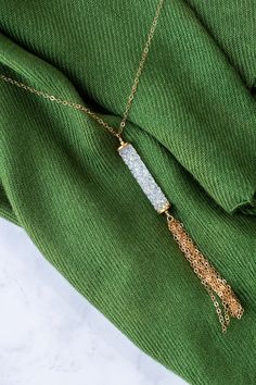 Gold Necklace | Layering Jewelry | Tassel Necklace | Statement Jewelry | Sparkly Pendant | Birthday Gifts for Women | Date Night Outfit #giftsforher #daintyjewelry #momswithstyle Long Tassel Necklace For Party, Chic Gold Tassel Necklace For Gifts, Chic Party Tassel Necklace With Adjustable Chain, Elegant Metal Tassel Necklace For Parties, Metal Tassel Necklace For Party, Chic Adjustable Tassel Necklace As A Gift, Adjustable Dangle Tassel Necklace For Party, Long Tassel Necklace With Adjustable Chain For Party, Metal Tassel Necklace With Adjustable Chain For Parties