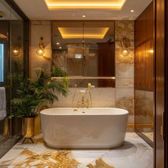 31 Bathrooms Combining Tranquility and Glamor Luxury Living, Sleek