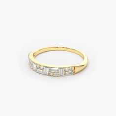 14k Baguette Diamond Stacking Ring – FERKOS FJ Modern Diamond Rings, Wedding Rings And Bands, Diamond Stacking Ring, Rings And Bands, Diamond Stacks, Dainty Rings, Diamond Stacking Rings, Baguette Ring, Local Jewelry