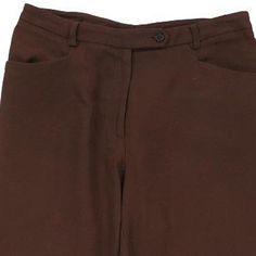 Description:Vintage Cheap & Chic Moschino brown trousers, fit a UK size 12 - high waisted with a 30" waist. Notes: IT size 48. 52% rayon, 48% acetate.Size conversion: US Size: 8EU Size: 40IT Size: 44 RISE TYPE: High WaistedWAIST: 30 inches / 76cmsINSEAM: 33 inches / 84cmsRISE: 12 inches / 30cmsGENDER: womens CONDITION: very goodSTYLE: trousersERA: 1990sCOLOUR: brownFABRIC: viscose blend Classic Brown Wide Leg Pants For Business Casual, Brown High Waist Dress Pants For Fall, Classic High Waist Brown Pants, Brown Straight Leg Dress Pants With Pockets, Fitted Brown Bottoms With Welt Pockets, Brown Bottoms With Welt Pockets For Fall, Classic Brown Bottoms For Fall, Brown Tapered Leg Bottoms For Business Casual, High-waisted Brown Pants With Welt Pockets