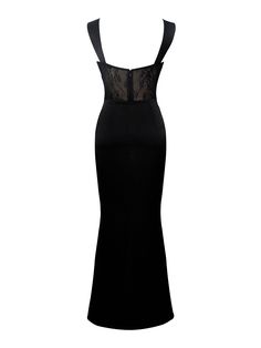 Say hello to Camila, a dreamy black satin and lace maxi slip dress designed for your special moments. This elegant piece boasts a slightly flared mermaid silhouette, with ruched satin straps that can be worn on or off the shoulder. The bodice features a flattering fit with ruched cups, and a sheer lace diamond-shaped panel at the center front. Intricate black lace trimming runs throughout the front of the bodice for an added touch of sophistication. The back showcases sheer lace panels at the ba High Waist Long Skirt, Tie Dye Jumpsuit, Duchess Satin, Black Tie Affair, Plain Dress, Maxi Dress Cocktail, Maxi Slip Dress, Mermaid Silhouette, Sparkly Dress