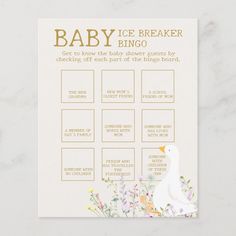 a baby shower game with ducks and flowers