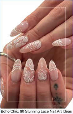 Bohemian Nails, Indian Nails, Lace Nail Art, Henna Nails, Retro Nails, Graduation Nails