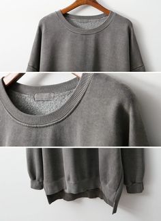 "Women's loose fit pigment sweatshirts Vintage look with loose fit up to size Beautiful fit and sustainable fabric Size One size, good for US size 4-12 length 76cm /30\" shoulder 62cm /24\" chest width 64cm /25\" wide arm hole * Model Ht 5'7\"/170cm Fabric and Care Cotton 100%, pigmented and biowashing processed. Machine washable and tumble dry made in S Korea" Oversized Washed Winter Tops, Winter Oversized Washed Top, Washed Crew Neck Sweats For Fall, Acid Wash Relaxed Fit Sweatshirt For Everyday, Fall Crew Neck Washed Sweats, Fall Washed Crew Neck Sweats, Oversized Acid Wash Sweatshirt, Cotton Crew Neck Sweatshirt With Soft Texture, Solid Cotton Sweatshirt With Soft Texture