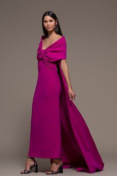 Draped Sleeves Column Dress - HerTrove Isabel Sanchis Couture, Watteau Train, Isabel Sanchis, Exclusive Gowns, Tulle Cape, Cape Gown, Draped Sleeves, Dress Name, Column Skirt