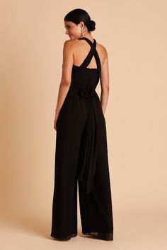 We created a wedding jumpsuit that is simultaneously modern and classic. Available in Black. You asked, we answered Birdy Grey now has wedding jumpsuits. NOTE: The straps are extra long, so you may want to alter them, depending on how you want to wear the jumpsuit. | Black Bridesmaid Dress Chiffon Size XS | Birdy Grey Gigi Convertible Jumpsuit