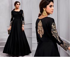 Beautiful Black Salwar Kameez Suit Partywear with Dupatta Set Wedding Pakistani salwar kameez For Women Girls Black Color Elegant Black Gown With Dabka Work, Black Embroidered Long Sleeve Gown, Black Long Sleeve Embroidered Gown, Traditional Black Gown With Dabka Work, Black Bollywood Long Sleeve Gown, Black Bollywood Gown With Long Sleeves, Black Anarkali Gown With Dabka Work, Traditional Black Gown With Zari Work, Black Long Sleeve Bollywood Gown