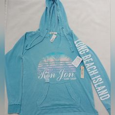 Ron Jon Surf Shop Horizon Hoodie Sweatshirt With "Long Beach Island" On Right Sleeve. Super Soft Material, Kangaroo Pocket, Light Green Size: Small Material: 60% Cotton, 40% Polyester New With Tag Please See Photos For Approximate Measurements (Laying Flat): Underarm To Underarm: 20.5" Total Length: 26" Smoke Free/Pet Free Home Fast Shipping *Same Day Or Next Business Day Ron Jon, Ron Jon Surf Shop, Long Beach Island, Beach Island, Pocket Light, Surf Shop, Long Beach, Soft Material, Hoodie Sweatshirt