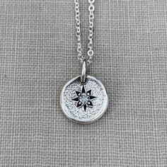 Tiny Star Set Grey Moissanite Necklace in Sterling Silver Silver Delicate Charm Necklaces For Anniversary, Tiny Silver Charm Necklace For Anniversary, Tiny Silver Charm Necklaces For Anniversary, Silver Star Charm Necklace For Anniversary, White Gold Necklace With Star Charm, Silver Star Charm Necklaces For Anniversary, Silver Flower Pendant Charm Necklace With Birthstone, Silver Tiny Round Charm Necklace, Tiny Silver Charm Necklace