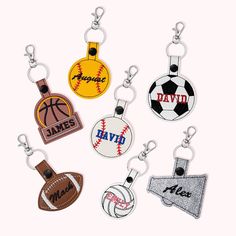 [PERFECT GIFT]: These are cute, little, custom bag tags/keychains. Anyone playing these sports will surely love to see their names in them. Perfect gift for players/coaches/parents. You can use it as bag tag or keychain.
[UNIQUE DESIGN]: Double-layer PU leather, thick feeling, custom name and ball pattern using embroidery process. Choose from a variety of ball and embroidery colors and customize your own sports-style name tags!
[HIGH QUALITY]: Each bag tag we offer undergoes a rigorous quality s Sports Bag Tags, Custom Bag Tags, Ball Pattern, Sports Style, Personalized Embroidery, Team Gifts, Bag Tag, Handbag Wallet, Wallet Accessories