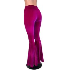 "**Due to SO MANY issues with USPS - we STRONGLY ENCOURAGE you to purchase the UPS Upgrade with your order located here: https://www.etsy.com/listing/926751536/ups-upgrade Made of luxurious fuchsia pink stretch velvet - these high-waisted bell bottoms will fit you perfectly. They hug your hips and flare out at the feet. The standard inseam is 35\" (the mannequin is 5'8\") but can be customized by putting your desired inseam in the comments/notes when checking out. Women's Sizing (See below for i Retro Flared Pink Bottoms, Retro Full-length Pink Pants, Pink Retro Pants, Pink Stretch Vintage Bottoms, Vintage Fitted Flare Bottoms, Retro Stretch Full Length Flares, Retro Stretch Full-length Flares, Vintage High Waist Stretch Pants, Retro Full Length Stretch Flares