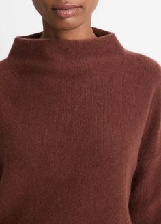 Crafted in two-ply cashmere yarn that is boiled for added warmth and a lofty finish, our signature plush funnel neck sweater is finished with an easy body, dropped shoulder, and fitted sleeves. Slips on. 23.75" length. Model’s height is 5’10", bust 31", waist 24", hips 35". Model wears a size S. Funnel Neck Sweater, Fitted Sleeves, Cashmere Yarn, Long Sleeve Sweater Dress, Straight Skirt, Short Jumpsuit, Funnel Neck, Jacket Sale, Sweater Fashion