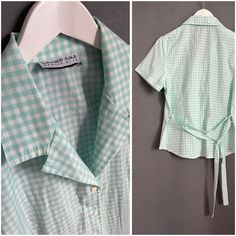 Hello, There! I'm Ira and I'm glad to meet you 🤗 Vintage gingham blouse. I like this baby blue 😌 Brand: Trend One Composition:  no tag with composition, but this is obviously cotton or cotton blend Condition: nice preloved condition, no flaws Size: no tag with size, better fits size M-L Shoulders: 39 cm / 15.4 inches Armpit to armpit: 52 cm / 20.5 inches Waist: 48 cm / 18.9 inches (abjustable) Length: 63 cm / 24.8 inches Comes from a pet and smoke free place. SHIPPING I will ship by "UkrPost" Registered Airmail. The items are shipped 1-2 business days after receiving the payment. Delivery usually takes : USA or Canada and other countries: 14-21 business days (in some cases up to 4 weeks) Europe: 7-14 business days (in some cases can take up to 3 weeks) Fitted Gingham Tops For Daywear, Fitted Gingham Blouse For Daywear, Spring Gingham Fitted Shirt, Fitted Gingham Shirt For Spring, Retro Fitted Gingham Tops, Puffed Sleeves Top, Vintage Gingham, Gingham Blouse, Cotton Shirts Women