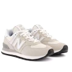 Brand New White New Balance Sneakers For Spring, Gray New Balance, Womens New Balance, Grey New Balance, New Balance Gray, Shoes New Balance, New Balance 574, New Balance Shoes, Gray White