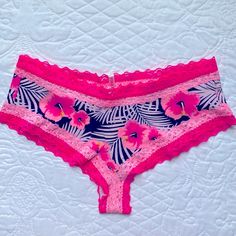 Pink Vs Cheeky Panty Nwt Sz S Extra Low Rise Cheeky Pink Brief Bottoms For Vacation, Cami Mendes, Lace Thong, Black Skinnies, Sleepwear Women, Secret Pink, Victoria’s Secret, Women's Intimates, Victoria Secret Pink