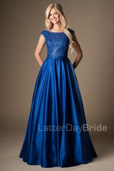 Modest Dresses Prom, Utah Prom Dresses, Sapphire Blue Dress, Modest Formal Dresses, Prom Inspiration, Prom 2016, Modest Prom, Banquet Dresses, 파티 드레스