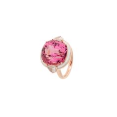 Gemma Ring - Pink Tourmaline - Diamonds Ivory Ring, Emerald Rings, Gem Diamonds, Blue Tourmaline, Orange Sapphire, Charm Pendant Necklace, Pink Ring, Recycled Gold, Green Tourmaline