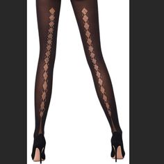 Sold Out Style. Unopened. A Trendy Classic: These Tights Glitter On The Backs Of The Legs Thanks To The 600 Sparkling Swarovski Crystals That Have Been Applied In A Narrow And Classic Diamond Pattern From The Ankle Up To Stay-Up Height. The Comfortably Soft Knitted Waistband Guarantees A Perfect Fit. Opaque/ Sheer Look Embellished Completes Stylish And Classic Looks Size S Dark Academia Look Glamorous Fitted Tights For Night Out, Glamorous Black Thigh-high Tights, Glamorous Black Thigh High Tights, Glamorous Fitted Thigh-high Tights, Glamorous Thigh High Tights, Glamorous Fitted Thigh High Tights, Glamorous Black Fitted Tights, Glamorous Stretch Thigh High Tights, Glamorous Stretch Thigh-high Tights