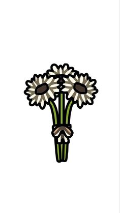 an image of a vase with daisies in it on a white background by corbi