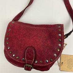 Patricia Nah Crossbody Flap Hobo Red Handbag New With Tags Red Saddle Bag Satchel For Travel, Red Satchel Saddle Bag For Travel, Red Leather Crossbody Shoulder Bag, Red Saddle Shoulder Bag For Travel, Red Saddle Shoulder Bag With Removable Pouch, Red Crossbody Saddle Bag For Everyday Use, Chic Red Saddle Bag With Adjustable Strap, Red Saddle Bag With Adjustable Strap For Daily Use, Red Satchel Shoulder Bag With Snap Closure