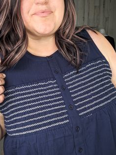 Introducing the Rina Smocked Detail Button Front Tank- the cutest tank you'll find this summer! With functional buttons for double duty wear (open it up and treat it like a vest!) and smocking on the bust for a flattering fit. Comes in classic colors for easy styling. Perfect bra coverage and a great flow at the belly. Double the functionality, double the fun! Fit: true to size, between sizes can size down. Michele is an apple shaped size 20 wearing her typical 2x with a little extra room. Fabric: 100% rayon Layering Hoodies, Apple Shaped, Plus Size Boutique, Sweater Layering, Long Tank, Perfect Bra, Extra Room, Jean Leggings, Long Tops