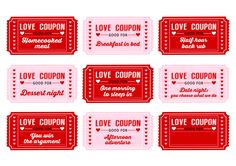 six love coupons for valentine's day