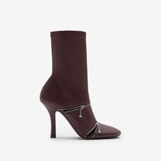 Leather Peep Boots in Poison - Women | Burberry® Official Luxury Ankle-high Boots For Fall, Luxury High Ankle Heeled Boots For Fall, Designer Ankle Boots For Fall, Luxury Mid-calf Boots For Evening In Fall, Luxury Evening Mid-calf Boots For Fall, Luxury High Ankle Winter Heeled Boots, Luxury High Ankle Heeled Boots For Winter, Luxury High Ankle Mid-calf Boots For Fall, Luxury Mid-calf High Ankle Boots For Fall