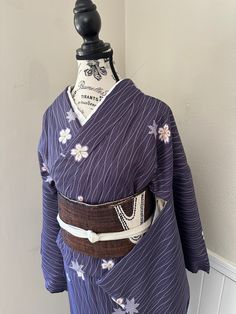 This long traditional kimono is a stunning addition to your wardrobe. Featuring illustration of beautiful color, this kimono captures the elegant spirit of Japan. This kimono is made from fabric that drapes luxuriously over the figure.  "Nagoya tsumugi" obi has beautiful patterns.  Brand new vintage (grade A+). Obijime and obiage are available upon request at $20 each. Kimono is available and listed separately. 名古屋帯 正絹 紬 抽象文様 Samurai Style Kimono For Tea Ceremony, Spring Kimono For Tea Ceremony, Traditional Kimono For Spring Tea Ceremony, Womens Costumes, Traditional Kimono, Japanese Silk, Womens Kimono, Nagoya, Yukata