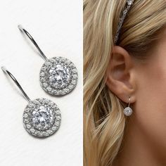 With intricate cubic zirconia details, these dainty drop earrings make a show-stopping statement for every special occasion. Lightweight and comfortable to wear for long periods. MATERIALS + MEASUREMENTS: - .925 Sterling Silver, 14K Gold or Rose Gold over Sterling Silver - Cubic Zirconia pave crystals - Height including hook 0.75 in (2 cm) x Width 0.4 in (1 cm) - Crystal Diameter 0.4 in (1 cm) - Hypoallergenic fish hook MATCHING JEWELRY ► Back Necklace NB053 - https://www.etsy.com/listing/537450 Elegant Diamond White Crystal Earrings With Halo Design, Elegant Cubic Zirconia Cluster Earrings With Halo Setting, Elegant Cubic Zirconia Cluster Earrings With Halo Design, Dazzling Halo Design Bridal Earrings For Party, Wedding Dangle Earrings With Halo Setting, Bridal Drop Earrings With Halo Design, Party Halo Design Diamond Drop Earrings, Party Halo Design Drop Diamond Earrings, Halo Design Bridal Drop Earrings