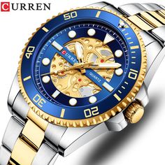 CURREN Mechanical Design Quartz Stainless Steel Band Luminous Wrist watches Men's Watches Luxury, Waterproof Watch, Mechanical Design, Casual Watches, Quartz Clock, Men's Watches, Stainless Steel Band, Stainless Steel Watch, Quartz Watch