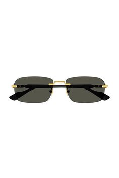 A narrow rectangular frame defines this pair of sunglasses in gold-toned metal, recalling popular styles from the '90s. A Web enamel detail and the Interlocking G feature along the temples, completing the silhouette with archival references. 100% UV Protection Frame height: 3.6cm Frame Width: 13.9cm Temple length: 140mm Lens height: 35.9mm Nose bridge length: 16mm Frame Material: Metal Chanel Loafers, Men Sunglasses, Popular Styles, Metal Sunglasses, Gucci Sunglasses, Nose Bridge, Gucci Men, Popular Style, Gold Tone Metal