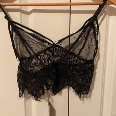 Black Bralette Lace Top In Size Small New With Tags Bundle To Save And Pay Shipping Once. Black Lace Bra-friendly Camisole, Black Cami Bra For Night Out, Black Camisole Bra For Summer, Fitted Cropped Black Bra, Black Fitted Cropped Bra, Black Cropped Fitted Bra, Black Underwire Camisole For Party, Lace Camisole Bra For Night Out, Black Lace Cami Crop Top