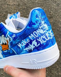 Custom Air Force / Hand Painted Custom Sneakers - Etsy Nigeria Blue Custom Artwork Sneakers, Blue Hand Painted Sneakers For Streetwear, Blue Hand Painted Custom Sneakers For Streetwear, Custom Hand Painted Blue Sneakers, Custom Blue Hand Painted Sneakers, Hand Painted Blue Sneakers With Round Toe, Blue Sneakers With Custom Artwork, Blue Sporty Custom Hand Painted Sneakers, Blue Custom Artwork Sneakers With Round Toe