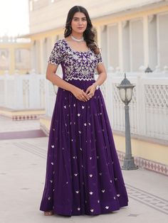 Introducing our captivating purple embroidered georgette function wear gown! This stunning gown is the perfect choice for any special occasion, from festivals to weddings. The gorgeous purple color and sequin embroidery work make this gown a showstopper.
Designed for comfort and style, this gown is fully stitched and available in sizes XS to XXL. The 3.5-meter flair and 56-inch length create a flattering silhouette that will make you feel elegant and confident.
This gown includes intricate sequi Engagement Gown, Red Lehenga Choli, Lehenga Crop Top, Lehenga Choli Wedding, Floral Lehenga, Party Wear Lehenga Choli, Reception Gown, Bollywood Lehenga, Purple Gowns