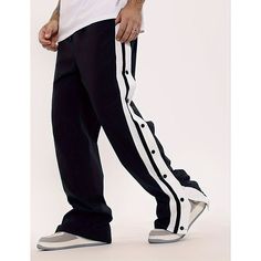 Season:Spring   Fall; Fabric:Polyester; Gender:Men's; Style:Sports,Vintage; Occasion:Casual,Daily,Holiday; Fit Type:Regular Fit; Function:Comfort; Waistline:Mid Waist; Pattern:Color Block; Design:Drawstring,Straight Leg,Side Button,Elastic Waist; Pants Type:Wide Leg Sweatpants,Tear Away Pants,Sweatpants; Fly Type:Elasticity,Drawstring; Front page:FF; Listing Date:11/17/2023; Hips:; Length:; Waist: Sweatpants Wide Leg, Daily Holidays, Wide Leg Sweatpants, Men's Sweatpants, Fall Fabric, Mens Sweatpants, Wide Pants, Type Of Pants, Block Design